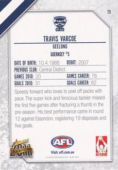 2011 Select AFL Champions #75 Travis Varcoe Back